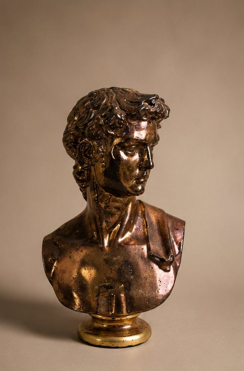 A bronze bust