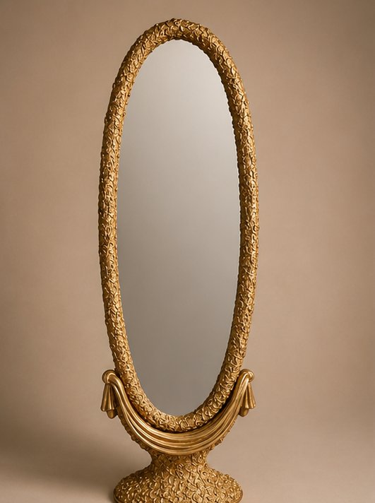 Gilded floor mirror